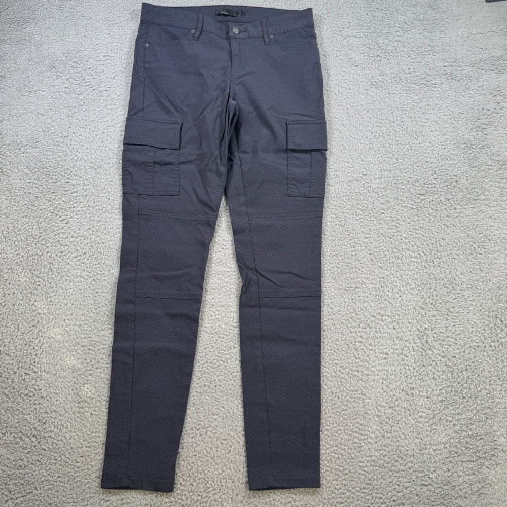 prAna Womens Size 4 Gray Geometric Print Stretch Cargo Hiking Pants